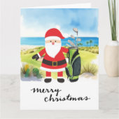 Golf Weihnachten mit dem Weihnachtsmann Golfer Karte (Vorderseite)