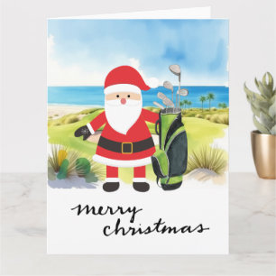 Golf Weihnachten mit dem Weihnachtsmann Golfer Karte