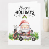 Golf Weihnachten mit dem Weihnachtsmann Golfer Karte (Vorderseite)
