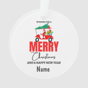 Golf Weihnachten mit dem Weihnachtsmann Golfer Rei Ornament
