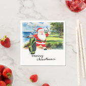Golf Weihnachten mit dem Weihnachtsmann Golfer Serviette (Beispiel)