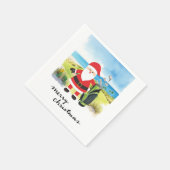 Golf Weihnachten mit dem Weihnachtsmann Golfer Serviette (Ecke)