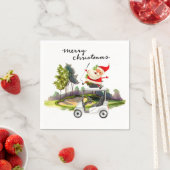 Golf Weihnachten mit dem Weihnachtsmann Golfer Serviette (Beispiel)