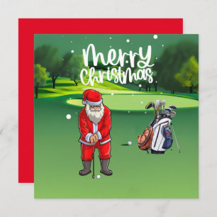 Golf Weihnachten mit dem Weihnachtsmann grün mache