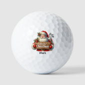 Golf Weihnachten mit dem Weihnachtsmann mit Gesche Golfball (Vorderseite)