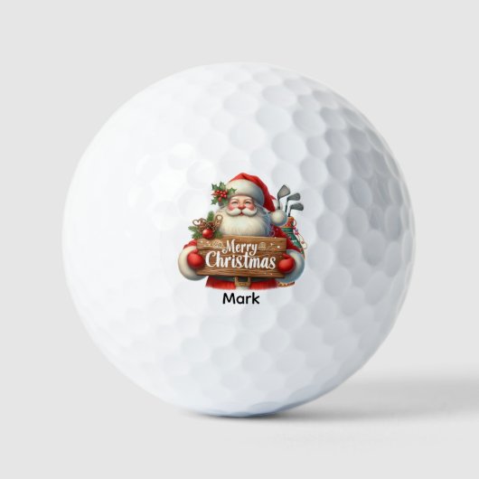 Golf Weihnachten mit dem Weihnachtsmann mit Gesche Golfball (Vorderseite)