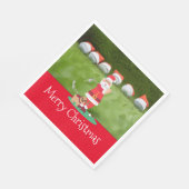Golf Weihnachten mit dem Weihnachtsmann Serviette (Ecke)