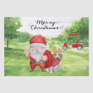 Golf Weihnachten mit dem Weihnachtsmann und dem Do Seidenpapier