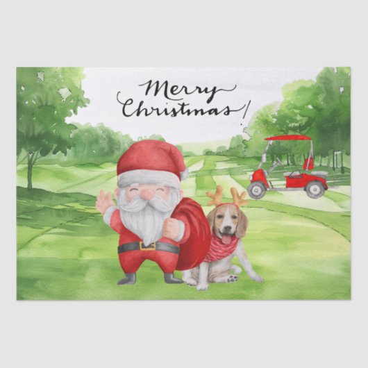 Golf Weihnachten mit dem Weihnachtsmann und dem Do Seidenpapier (Vorderseite)