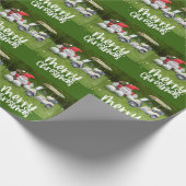 Golf Weihnachten mit dem Weihnachtsmann und Golfbä Geschenkpapier (Ecke)