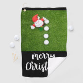Golf Weihnachten mit dem Weihnachtsmann und Golfbä Golfhandtuch (Insitu)