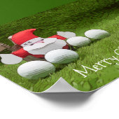 Golf Weihnachten mit dem Weihnachtsmann und Golfbä Poster (Ecke)