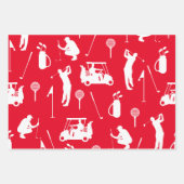 Golf Weihnachten mit goldfarbenem und grünem Thema Geschenkpapier Set (Vorderseite 3)