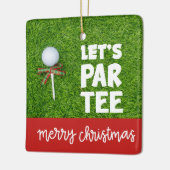 Golf Weihnachten mit Golf Ball Tee Let's Par T-Shi Keramikornament (Links)