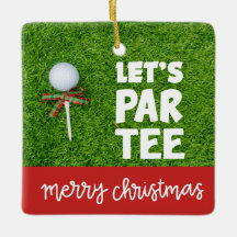Golf Weihnachten mit Golf Ball Tee Let's Par T-Shi
