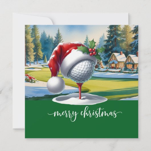 Golf Weihnachten mit Golf Ball Weihnachtsmannmütze (Vorderseite)
