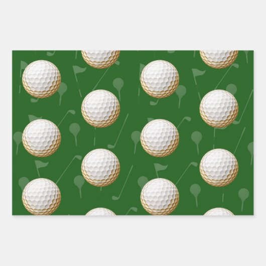 Golf Weihnachten mit GOLF Thema Geschenkpapier Set (Vorderseite 3)