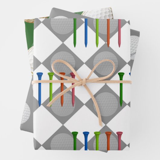 Golf Weihnachten mit GOLF Thema Geschenkpapier Set (Beispiel)