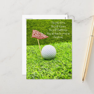 Golf Weihnachten mit Golfball auf grünem Gras
