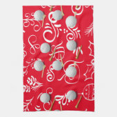 Golf Weihnachten mit Golfball für Golfer Geschirrtuch (Vertikal)