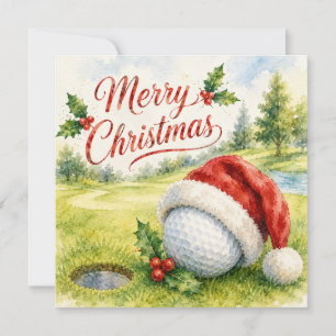 Golf Weihnachten mit Golfball mit Weihnachtsdekora Karte
