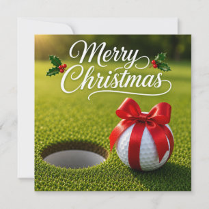 Golf Weihnachten mit Golfball mit Weihnachtsdekora Karte