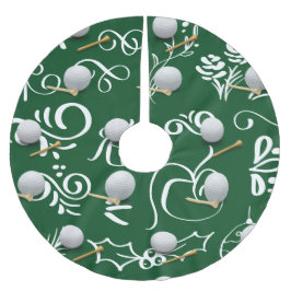 Golf Weihnachten mit Golfball Polyester Weihnachtsbaumdecke