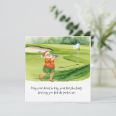 Golf Weihnachten mit Golfball und Tee mit Band (Stehend Vorderseite)