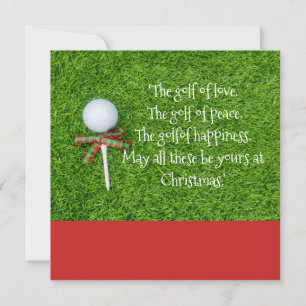 Golf Weihnachten mit Golfball und Tee mit Band