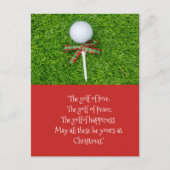 Golf Weihnachten mit Golfball und Tee mit Band (Vorderseite)