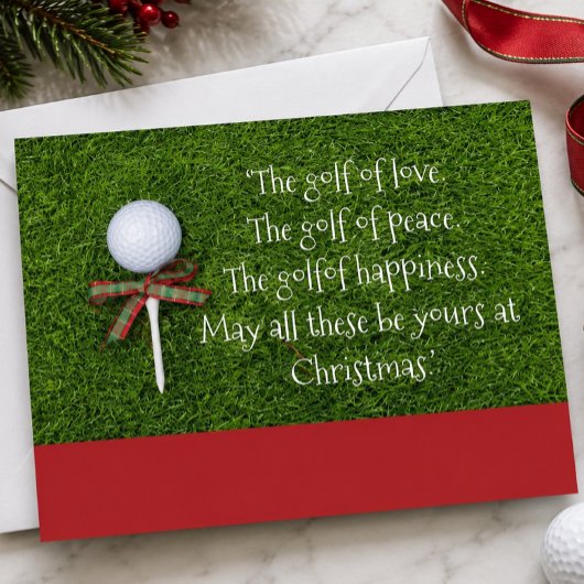 Golf Weihnachten mit Golfball und Tee mit Band