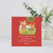 Golf Weihnachten mit Golfball und Tee mit Band (Stehend Vorderseite)