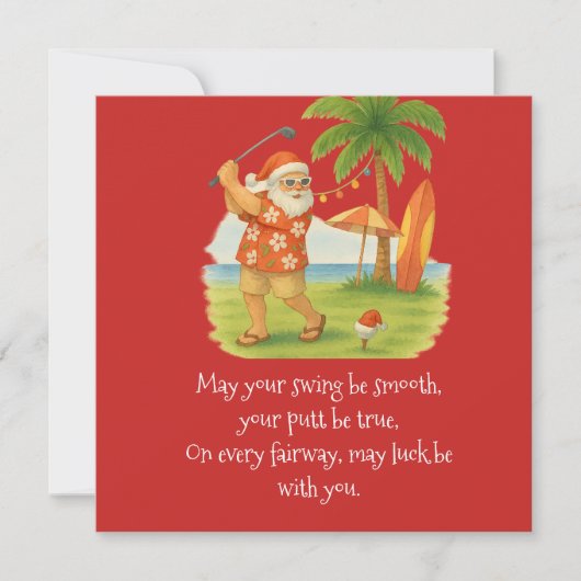 Golf Weihnachten mit Golfball und Tee mit Band (Vorderseite)