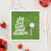 Golf Weihnachten mit Golfball und Tee mit Band Serviette (Beispiel)