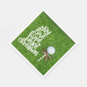 Golf Weihnachten mit Golfball und Tee mit Band Serviette (Ecke)