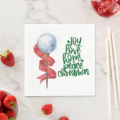 Golf Weihnachten mit Golfball und Tee mit Band Serviette (Beispiel)