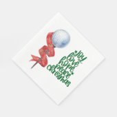 Golf Weihnachten mit Golfball und Tee mit Band Serviette (Ecke)