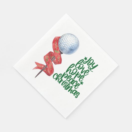 Golf Weihnachten mit Golfball und Tee mit Band Serviette (Ecke)