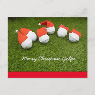 Golf Weihnachten mit Golfball Weihnachtsmann hat Postkarte