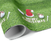 Golf Weihnachten mit Golfbälle und Weihnachtsmannm Geschenkpapier (Rolleneckpunkt)