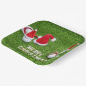 Golf Weihnachten mit Golfbälle und Weihnachtsmannm Pappteller (Gewinkelt)