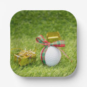 Golf Weihnachten mit Golfbällen Pappteller (Vorderseite)