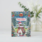 Golf Weihnachten mit Golftasche auf Grün (Stehend Vorderseite)