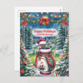 Golf Weihnachten mit Golftasche auf Grün (Vorne/Hinten)