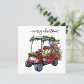 Golf Weihnachten mit Golfwagen und Golftasche (Stehend Vorderseite)