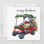Golf Weihnachten mit Golfwagen und Golftasche (Vorderseite)