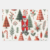 Golf Weihnachten mit Kugel und Eisen für Golfer Geschenkpapier Set (Vorderseite)