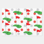Golf Weihnachten mit Kugel und Eisen für Golfer Geschenkpapier Set (Vorderseite)