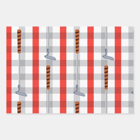 Golf Weihnachten mit Kugel und Eisen für Golfer Wr Geschenkpapier Set (Vorderseite 2)