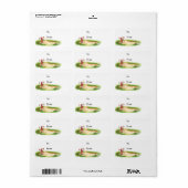 Golf-Weihnachten mit Santa Claus Golfen  Adressaufkleber (Vorne)